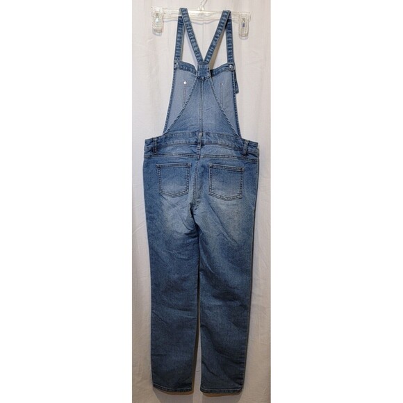 Cat & Jack Girls Super Skinny Denim Overalls Size L 30x26 Stretch - Picture 4 of 7